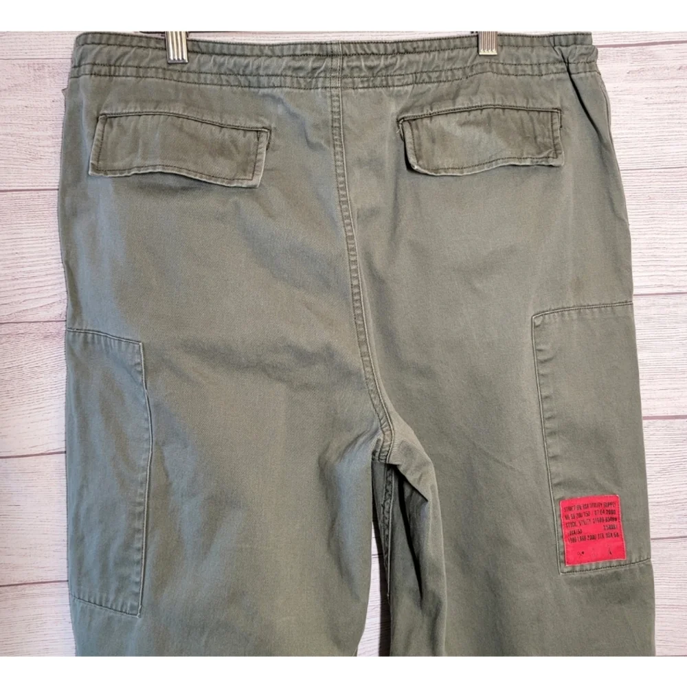 Vintage 90s Structure Men Zip Cargo Pants Utility Size M Army Green X-Marlin